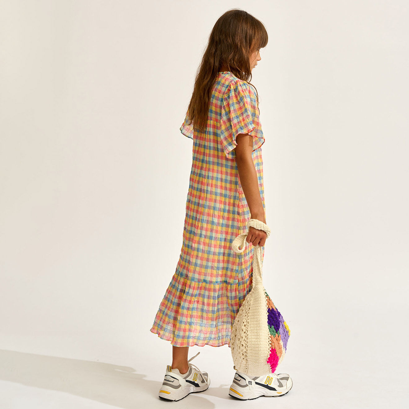 Bellerose Robe Poezie à carreaux multicolore