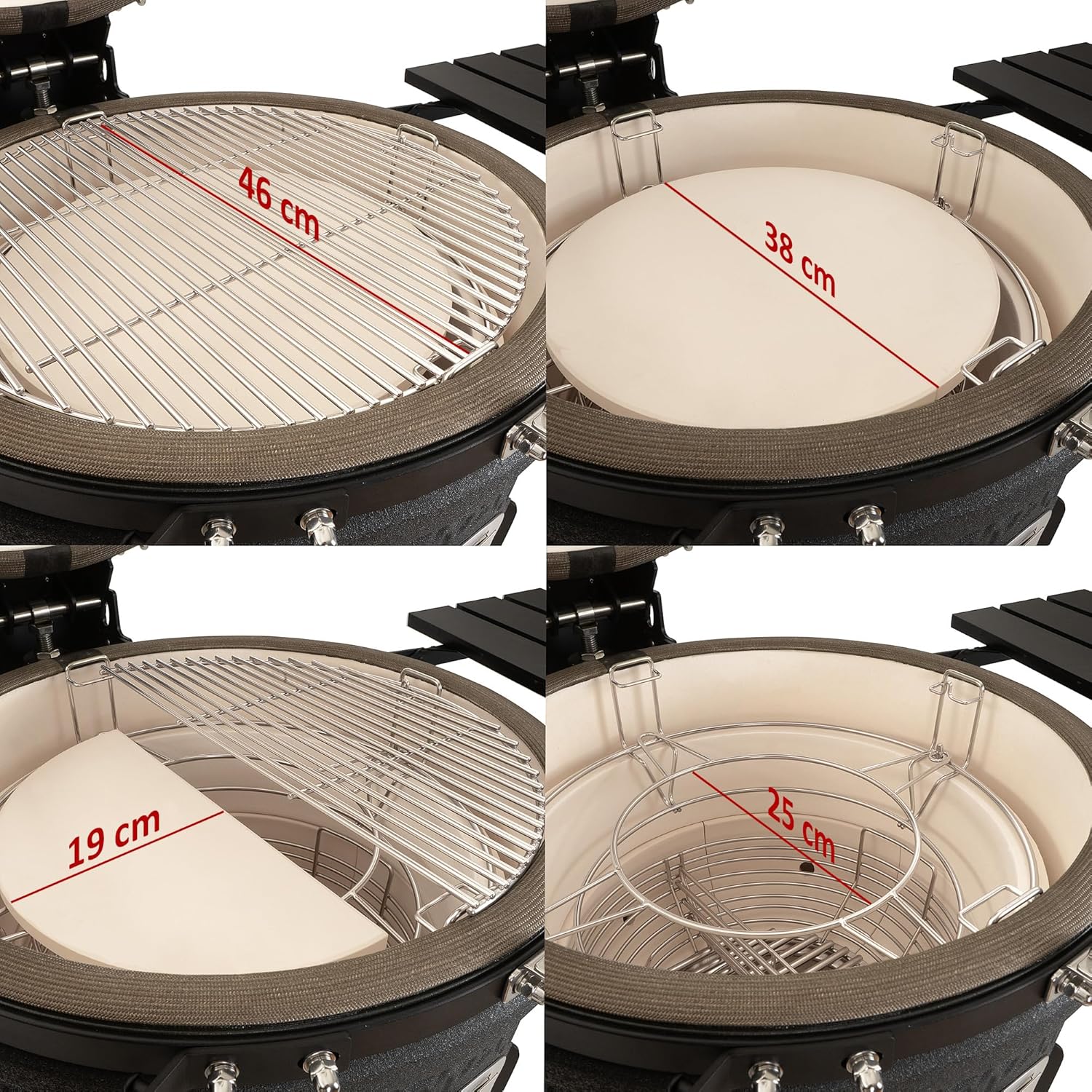 BBQ-Toro Kamado Grill Holzkohlegrill 'Yoru' Ø 56 cm mit Seitenablagen, Thermometer | matt schwarz | Bubble Frosted Glaze | Ceramic Grill mit Rollen, Keramikgrill, BBQ Keramik Grill, Kugelgrill