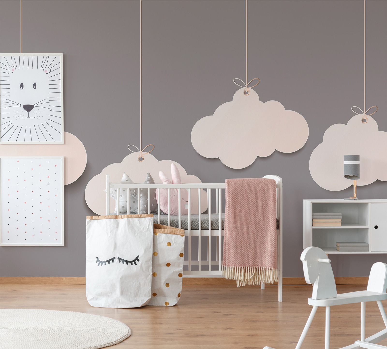 Fototapete DESIGNWALLS - grau-weiß - Kinderzimmer - 2,55 Meter