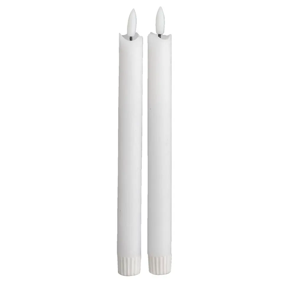 LED dinerkaarsen - wit - 25 cm - 2 stuks