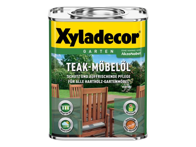 Xyladecor Teak-Möbelöl Farblos, 750 ml Pflegeöl zur Behandlung von Hartholzmöbeln