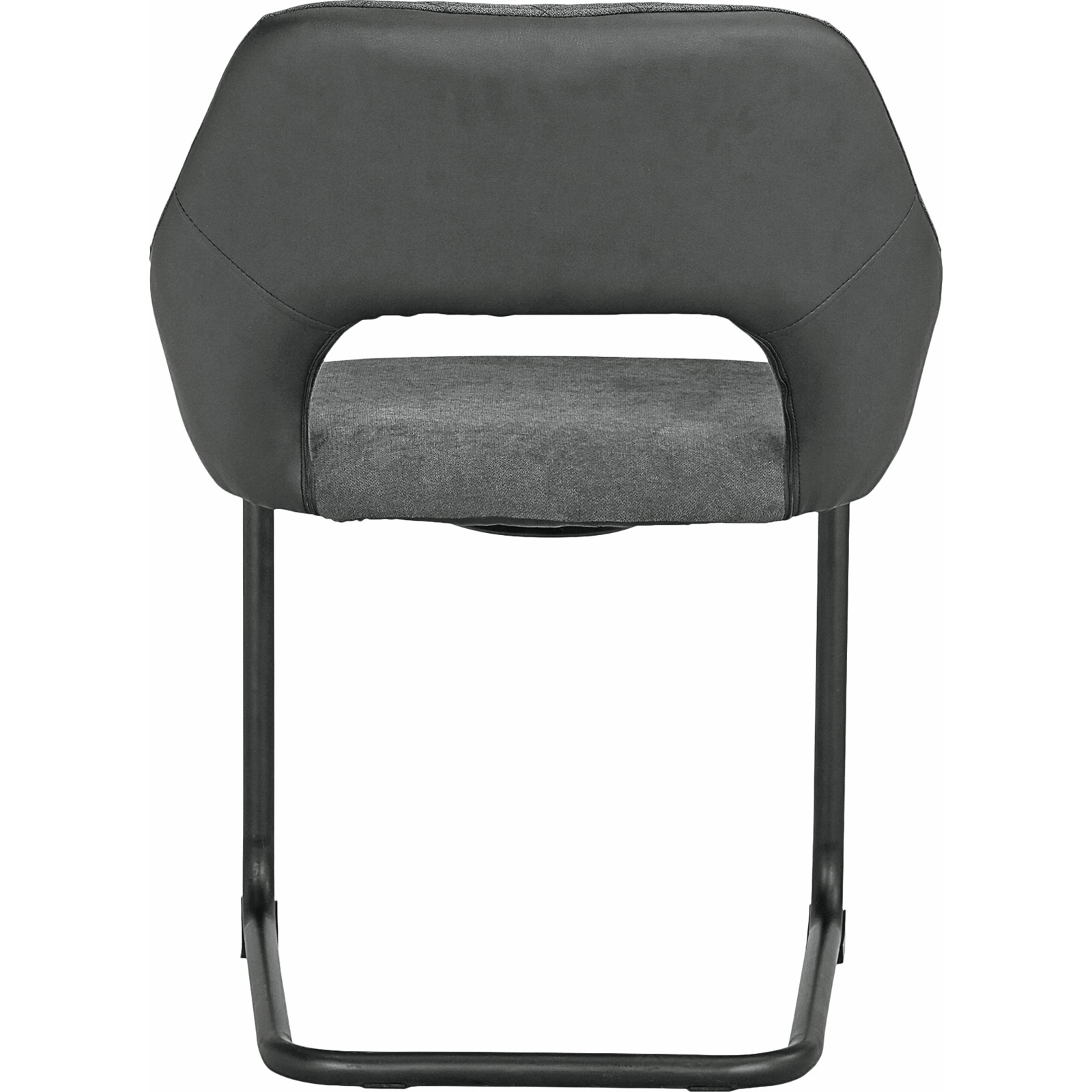 Stuhl Genf Stoff grau PU schwarz
