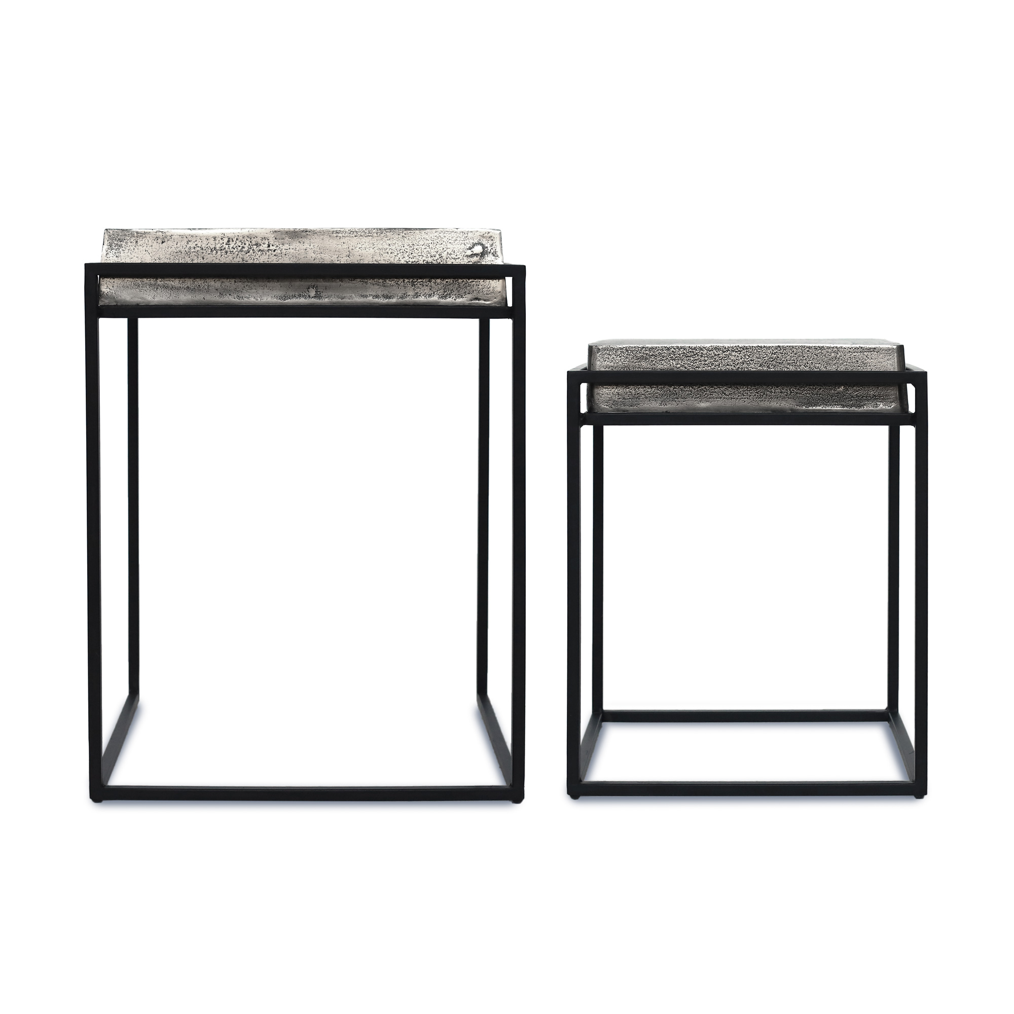 Beistelltisch aus Gusseisen S, antik silber, B 36 cm, L 36 cm, H 48 cm von fischer's lagerhaus