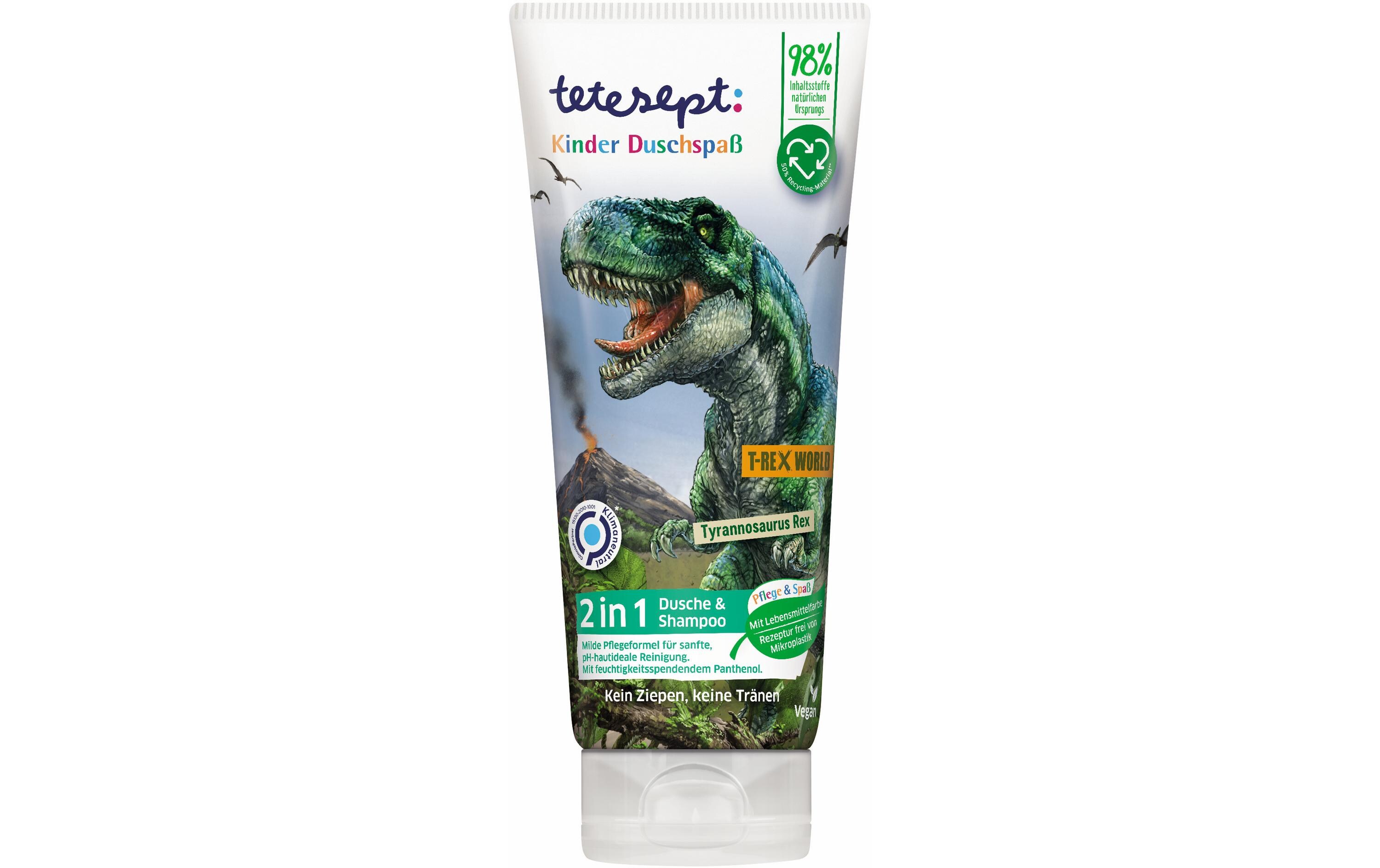 Duschgel 2in1 T-Rex 200 mlNatürliche und milde Pflegedusche zur sanften Reinigung von Haut und Haaren