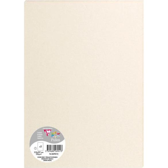 Feuille Pollen 210 x 297 mm 120 g/m2 ivoire irisé - Paquet de 5