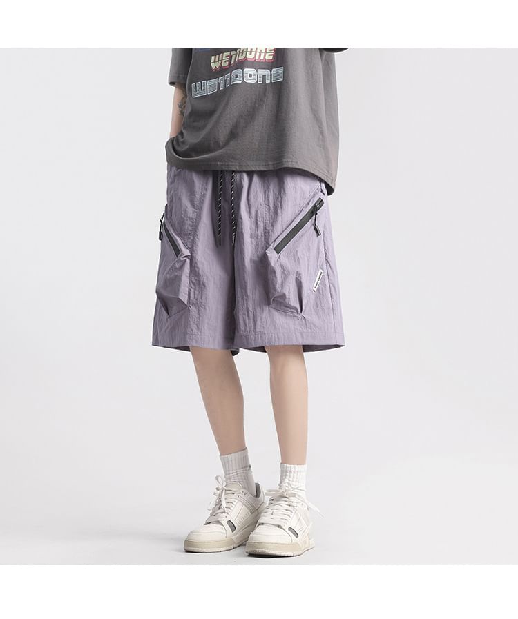 Vernanah - Mid Rise Plain Cargo Shorts