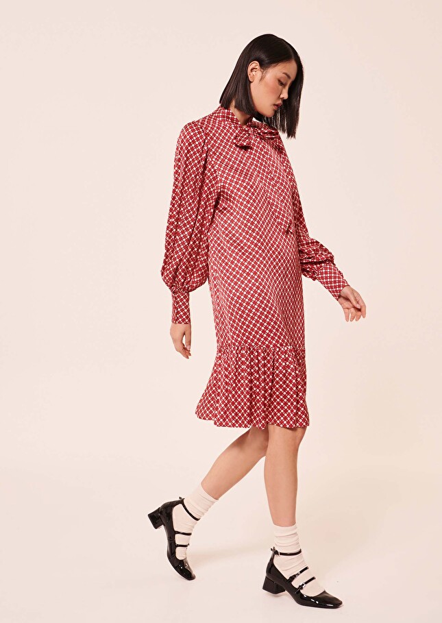 Robe Rosinerouge imprimée fleurs