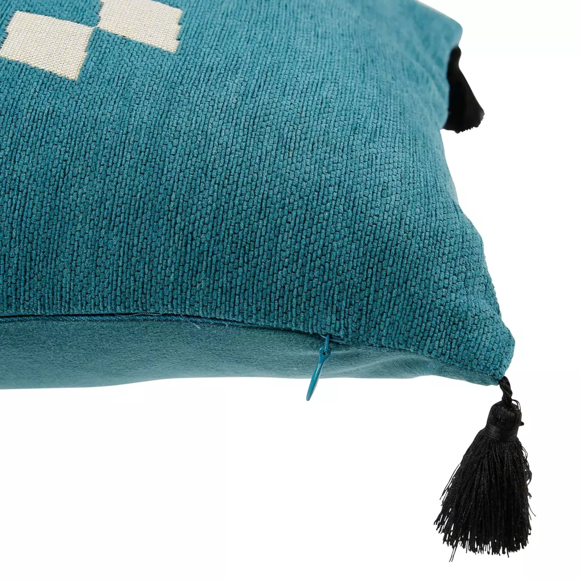 Housse de coussin rectangulaire (30 x 50 cm) Losange Bleue