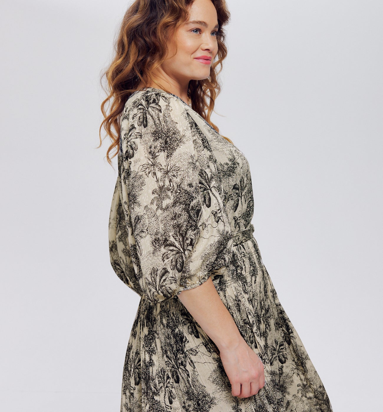 Robe inspiration toile de Jouy - Imprimé noir