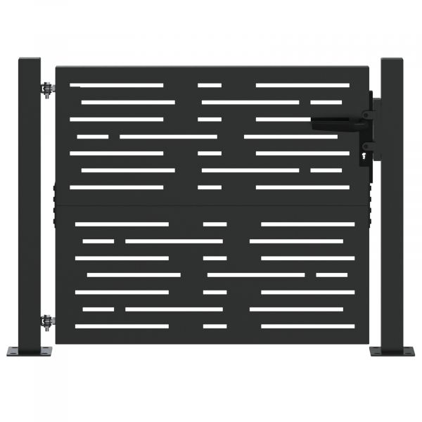 vidaXL Portão de Jardim Preto 105 x 100 cm Aço com Revestimento em Pó - 3585822986