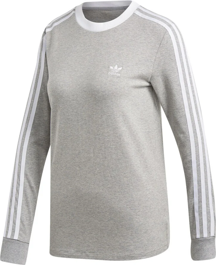 adidas 3-Stripes langærmet T-shirt Grå