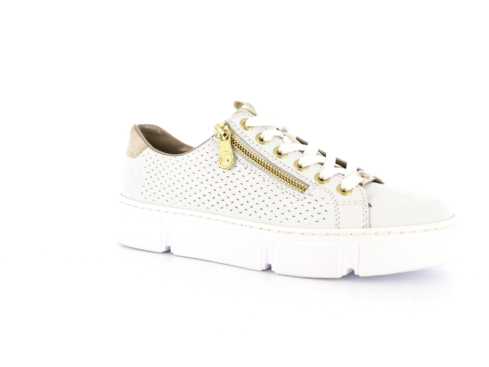 Rieker-N5932 Cuir Blanc