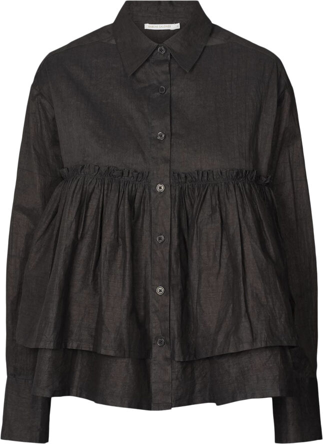 Rabens Saloner Multi layer frill shirt - Shaker Black
