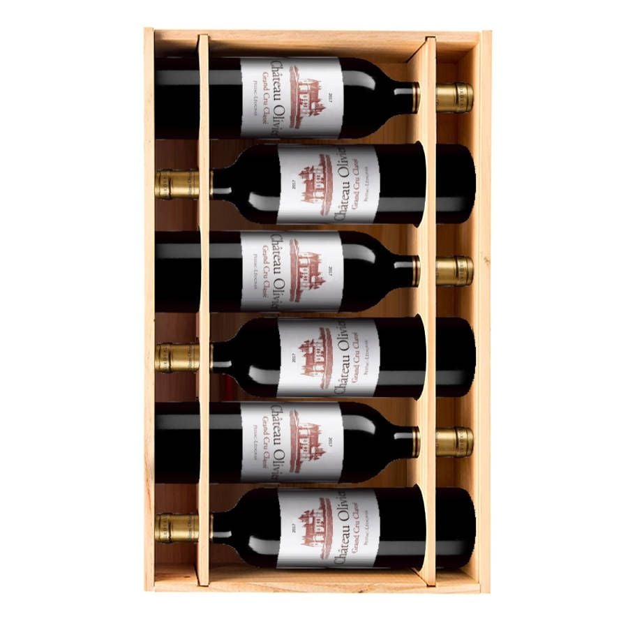 Château Olivier rouge 2021 - 6 bouteilles & Caisse bois