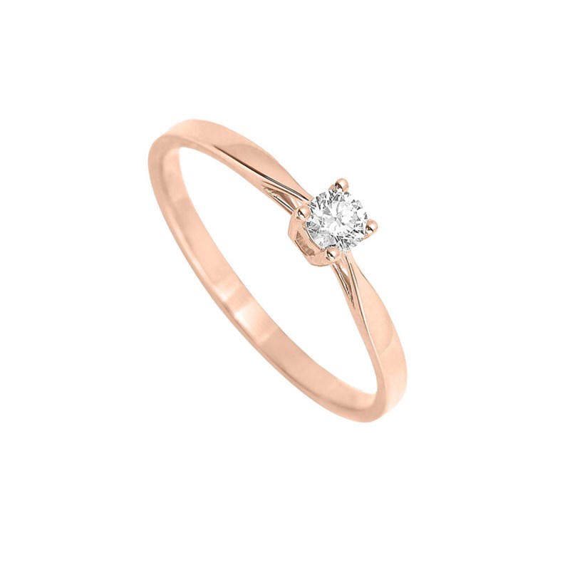 Bague Femme - Or 18 Carats - Diamant 0,14 Carats