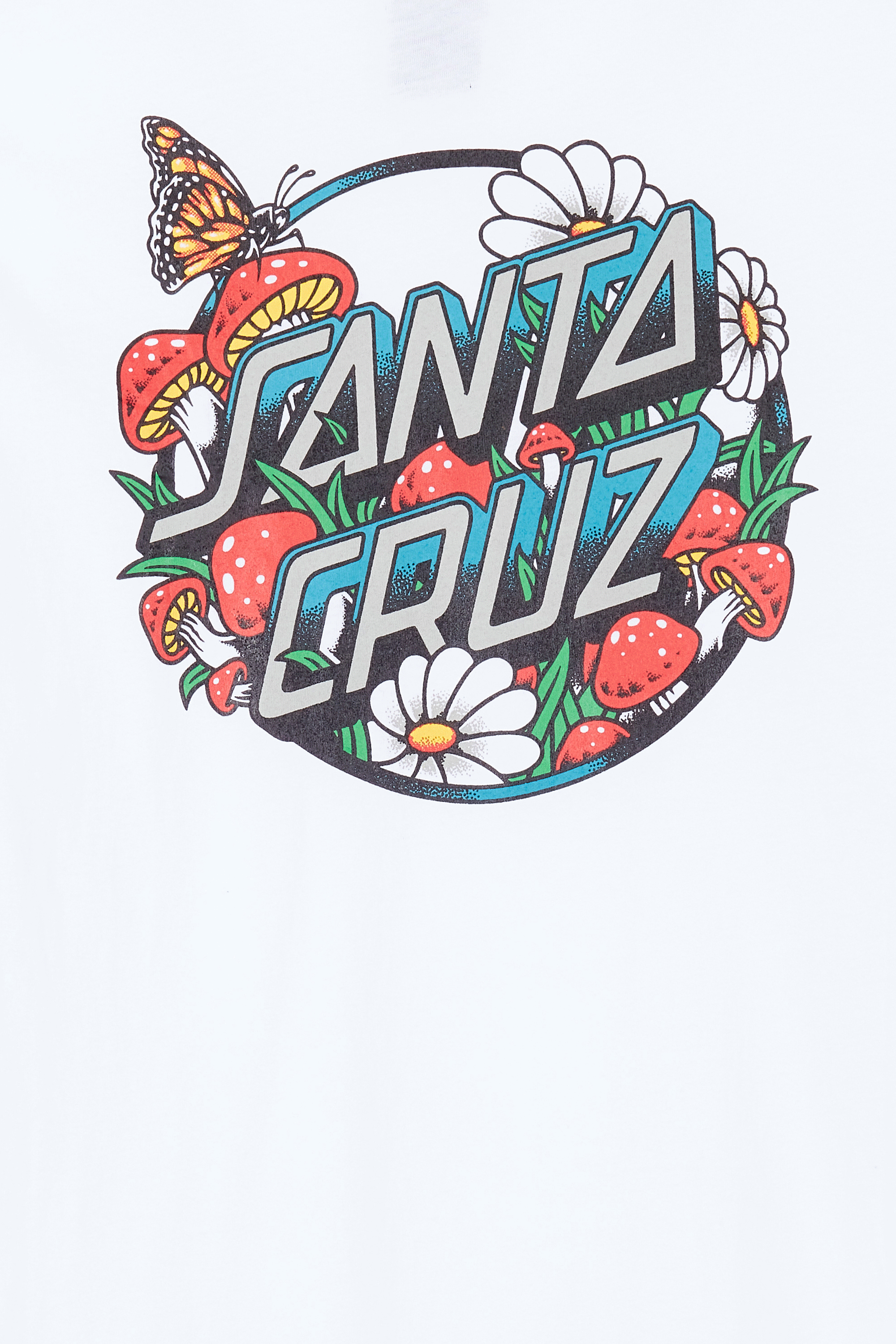 SANTA CRUZ T-Shirt Mushroom Monarch Dot Blanc