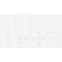 Kit village illuminé Maisons, carton, 3 pièces, blanc
