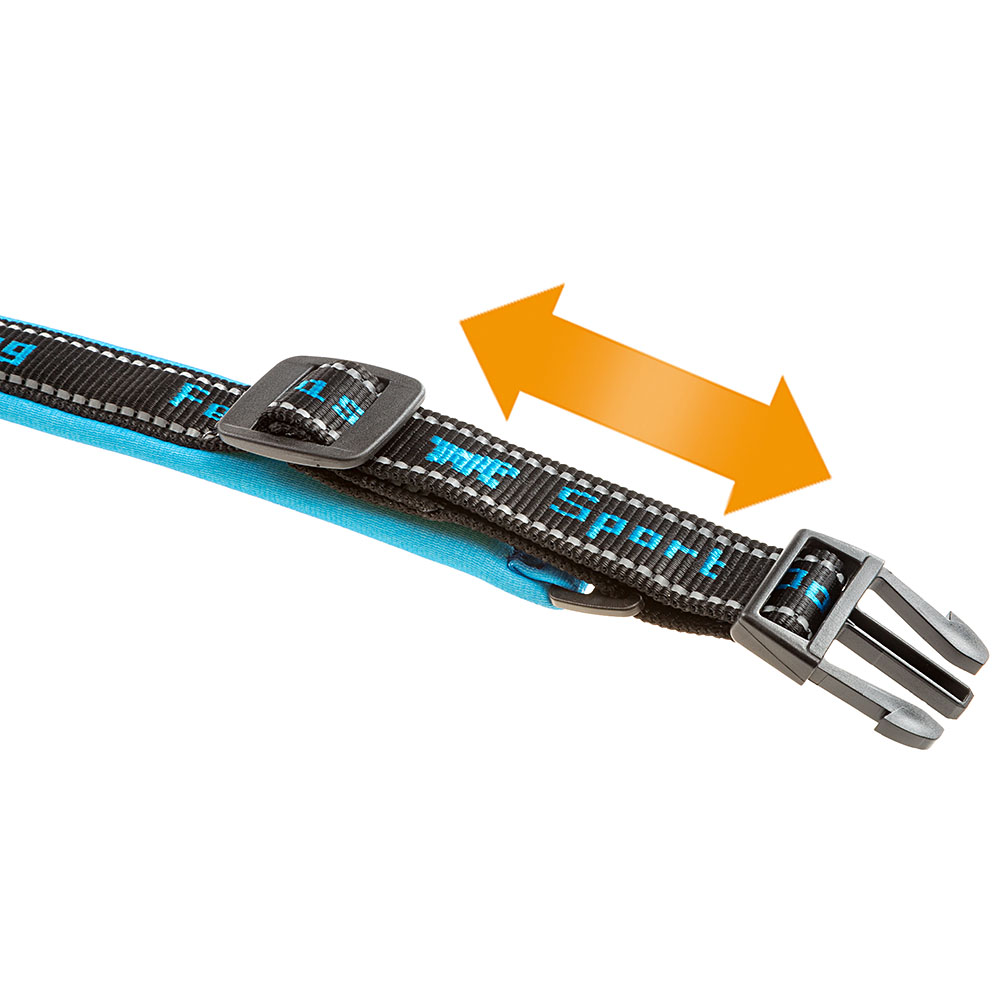 Ferplast collier pour chiens sport dog c25/65, poignée rembourée, ceinture réfléchissante, étiquette porte-nom, a: 55÷65 cm - b: