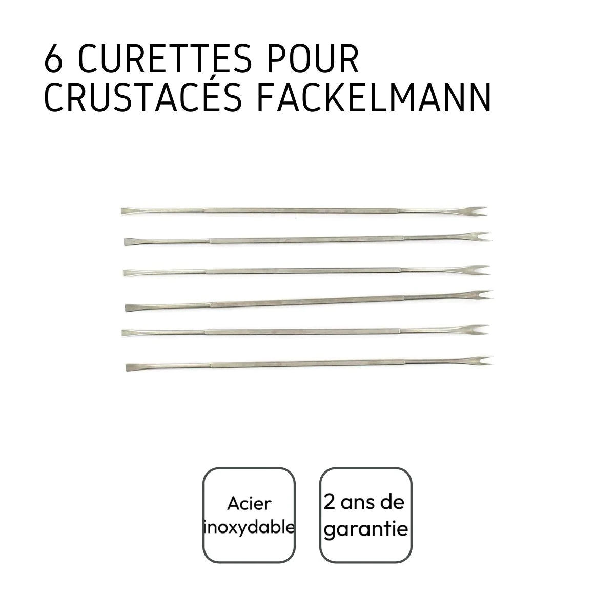 Lot de 6 fourchettes à crustacé en acier inoxydable Fackelmann Fackelm