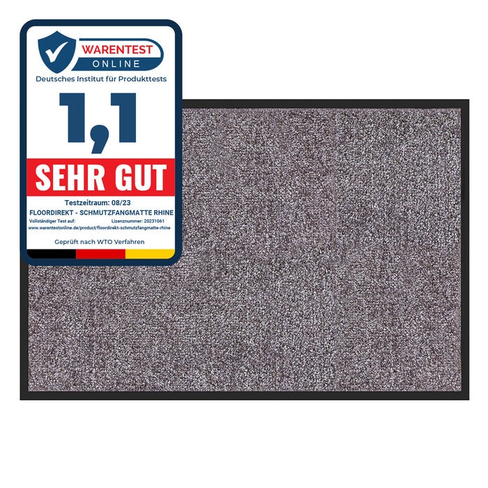 Deurmat Rijn - Unicolor - Vuilvangmat voor binnen & buiten - Beige-Grijs / 60 x 90 cm
