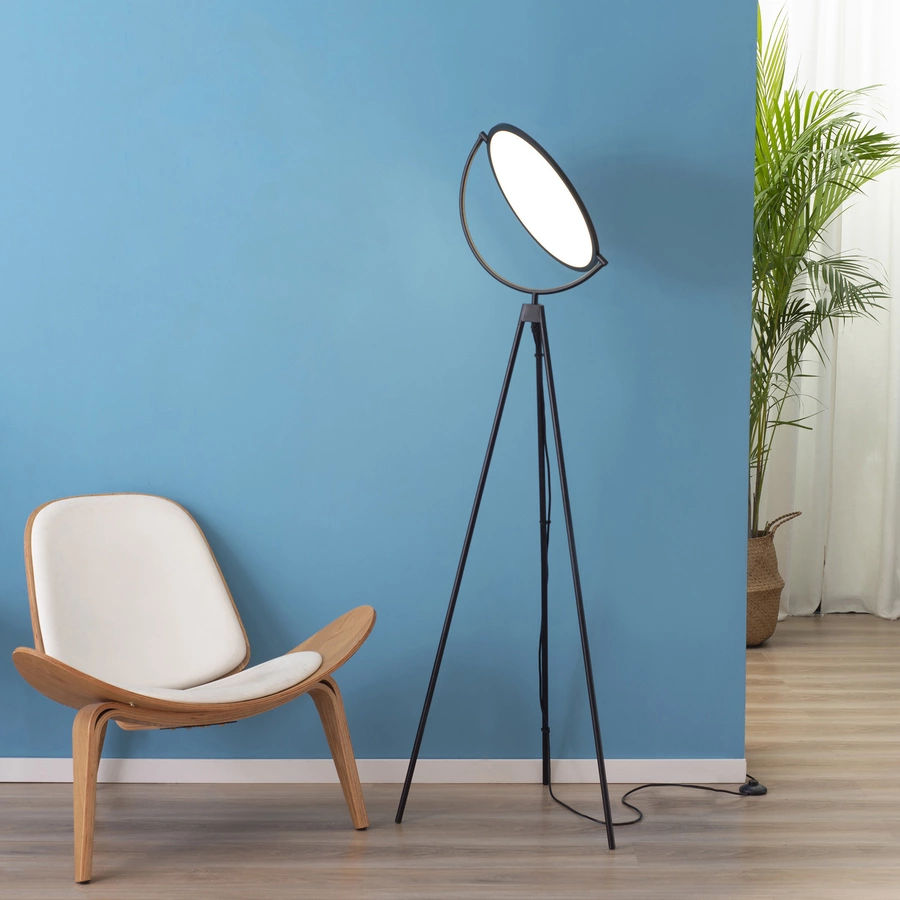 HOMCOM Stehlampe um 350 Grad verstellbar weiß