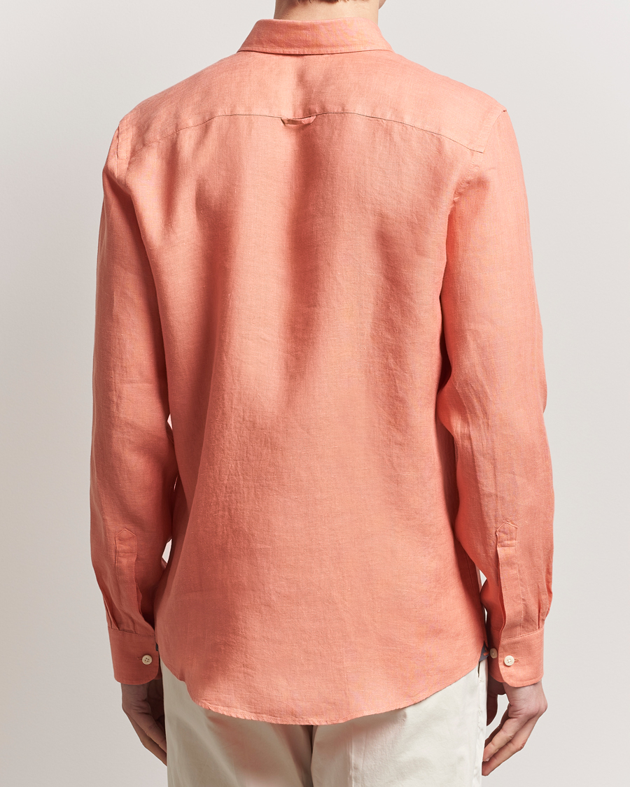Morris Douglas Linen Button Down Shirt Burnt Orange
