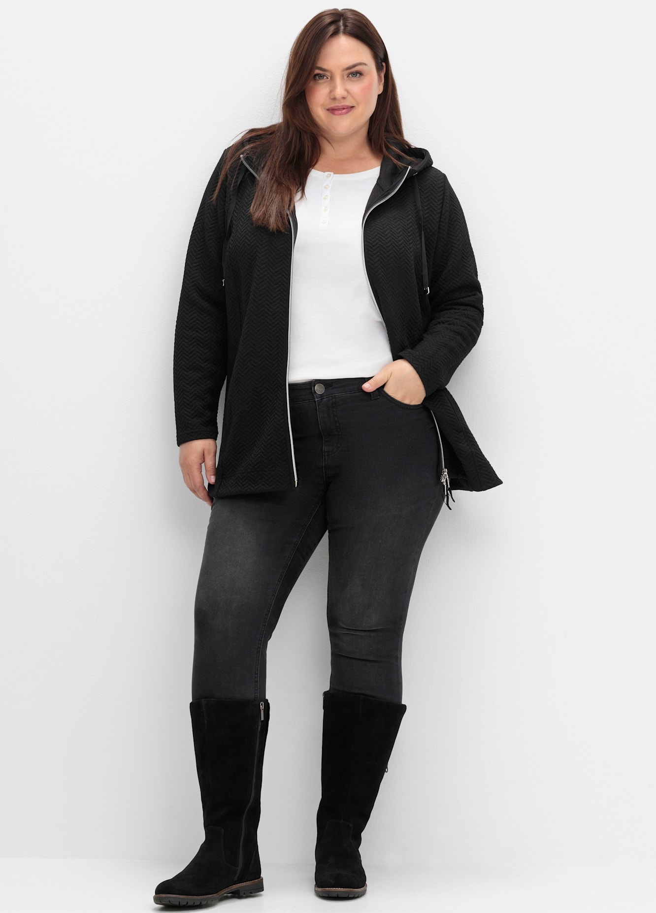 Sheego Shirtjacke »Sweatjacke«, 1 Stk.