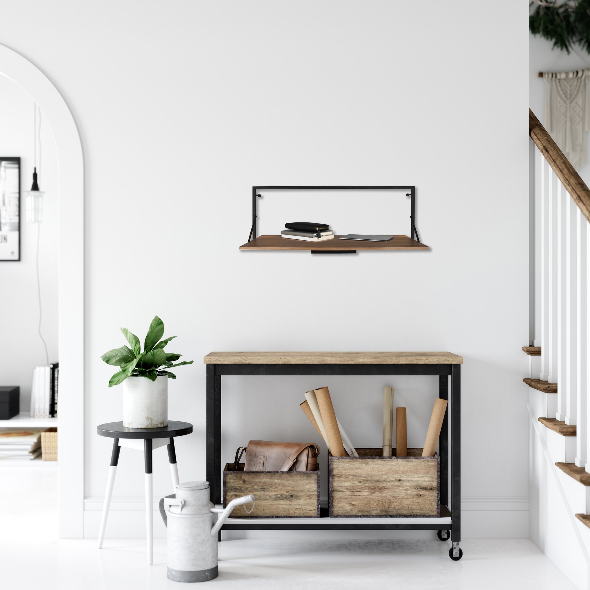 LED-Regal Leonie 90 x 30 cm Artisan-Eiche/schwarz