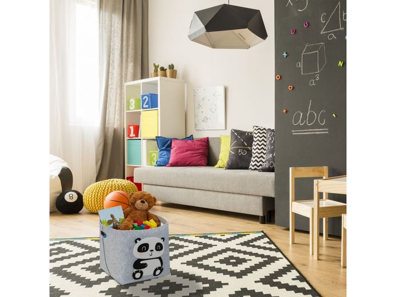 relaxdays Spielzeugkorb Panda Idealer Aufbewahrungskorb für das Kinderzimmer