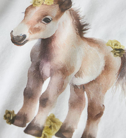 Name It T-Shirt - NmfHani - Bright White m. Pferd