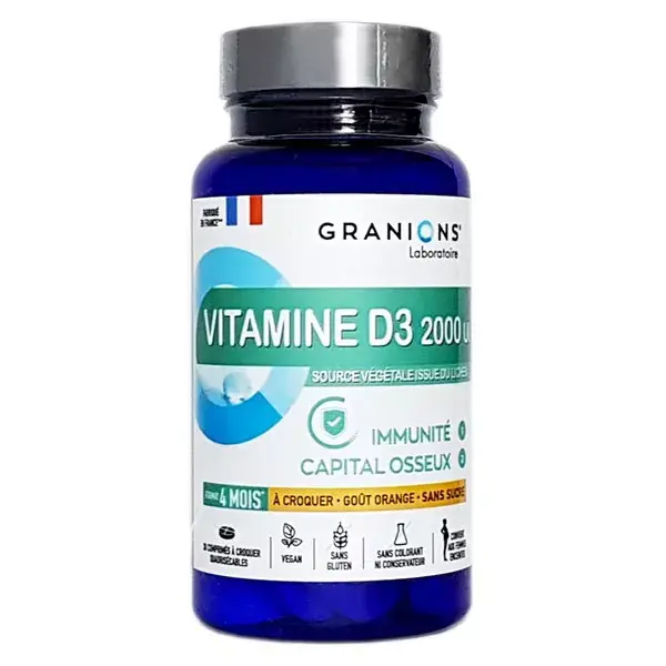 Granions Vitamina D3 2000 UI 30 comprimidos mastigáveis