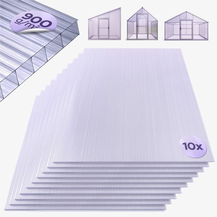 Polycabonat Hohlkammerstegplatten 10er-Set