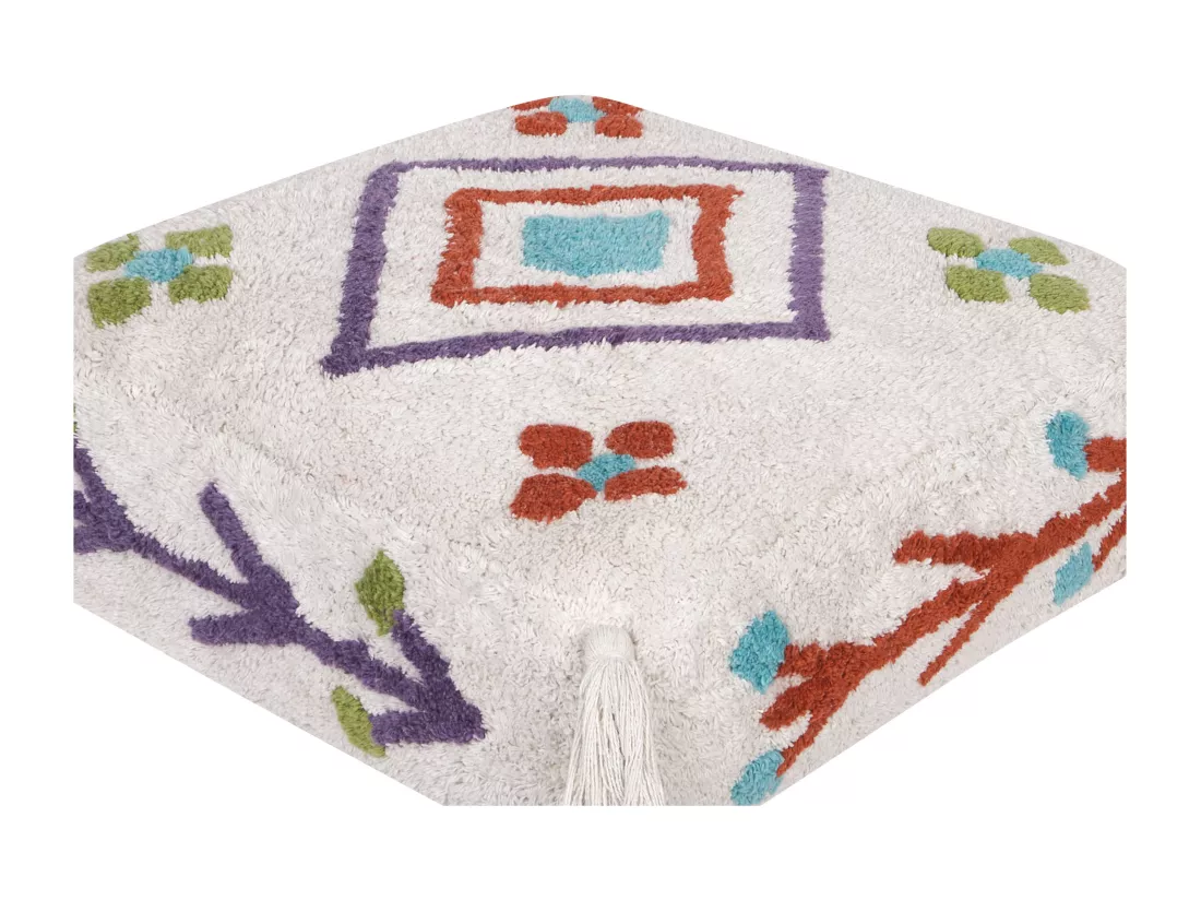 Coussin de sol Broderie DIPLO Coton Blanc