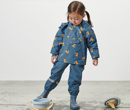 Kinder-Regenjacke, Fuchs-Alloverprint