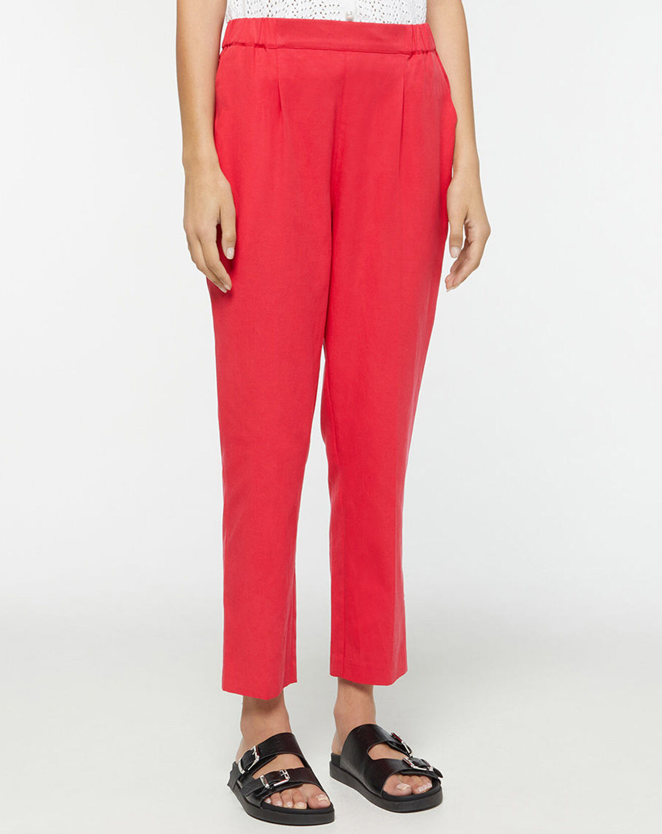 Galeries Lafayette Pantalon carotte Pink rose