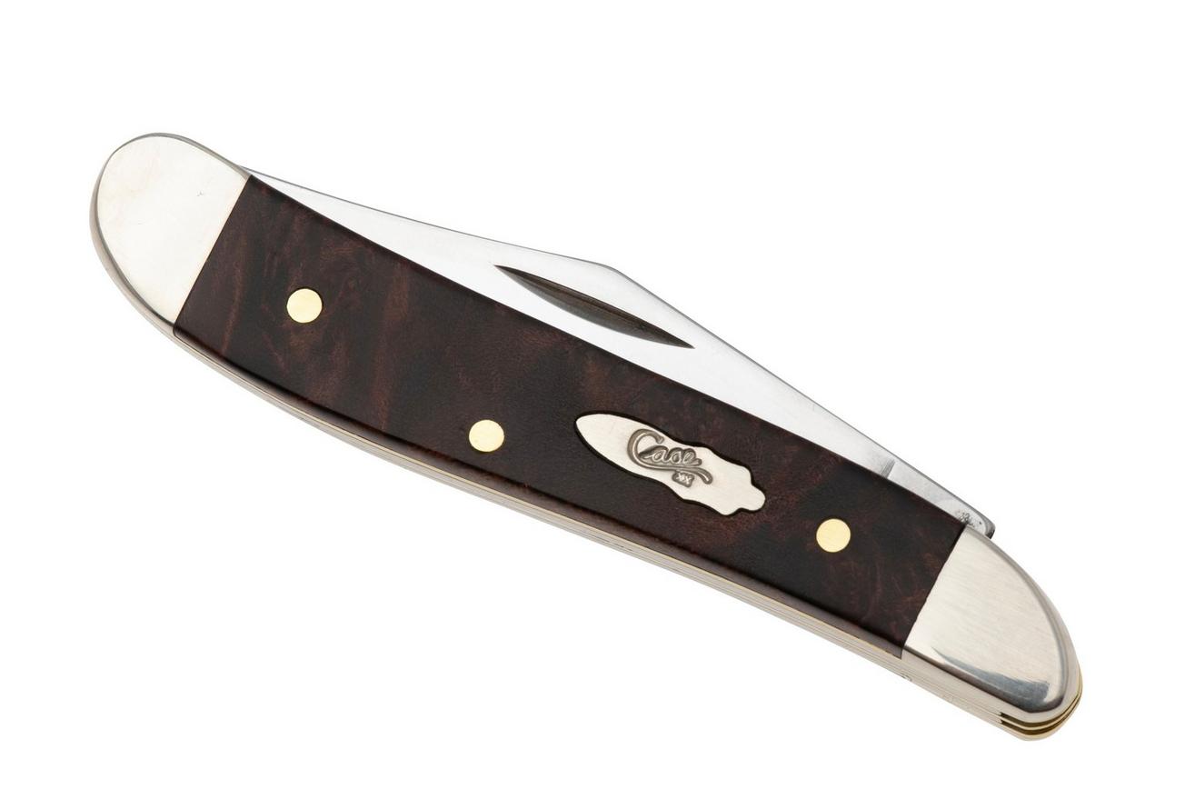 Case Peanut 64059 Smooth Brown Maple Burl Wood 7220 SS, zakmes