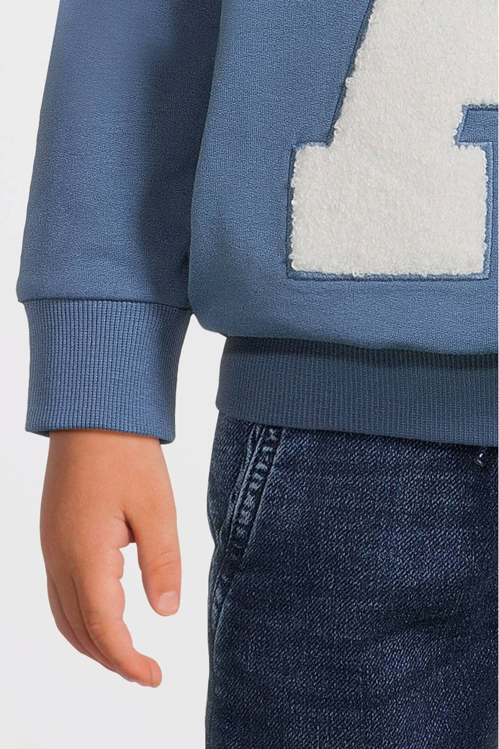 NAME IT hoodie NMMPOALHAN met printopdruk blauw
