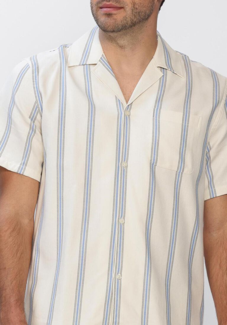 ecru les deux casual overhemd lawson stripe ss shirt