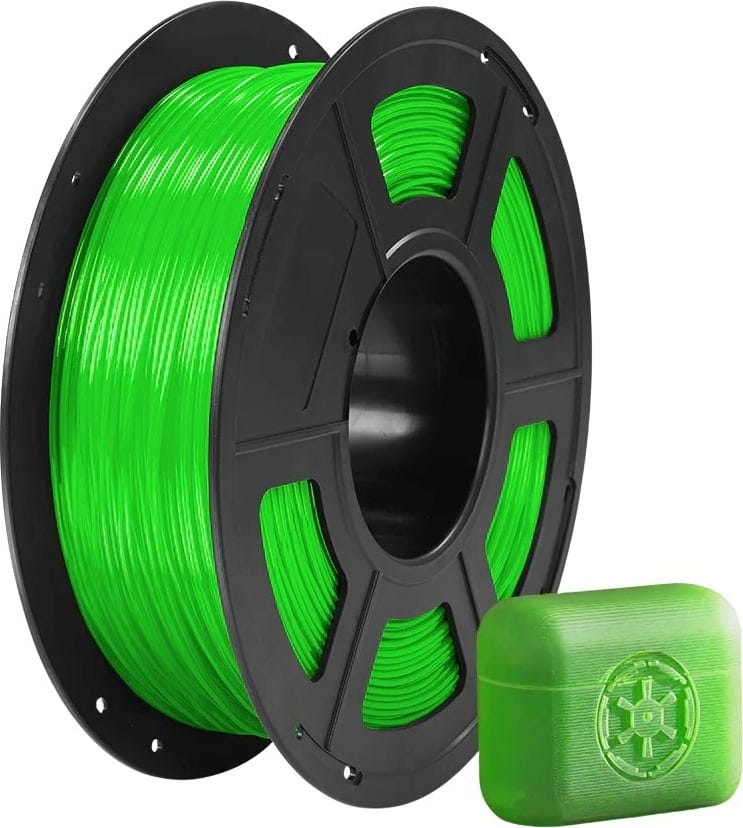 Anycubic  TPU Clear Green, 1,75 mm / 1000 g    Flexibles, widerstandsfähiges & einfach zu druckendes TPU in Clear Green