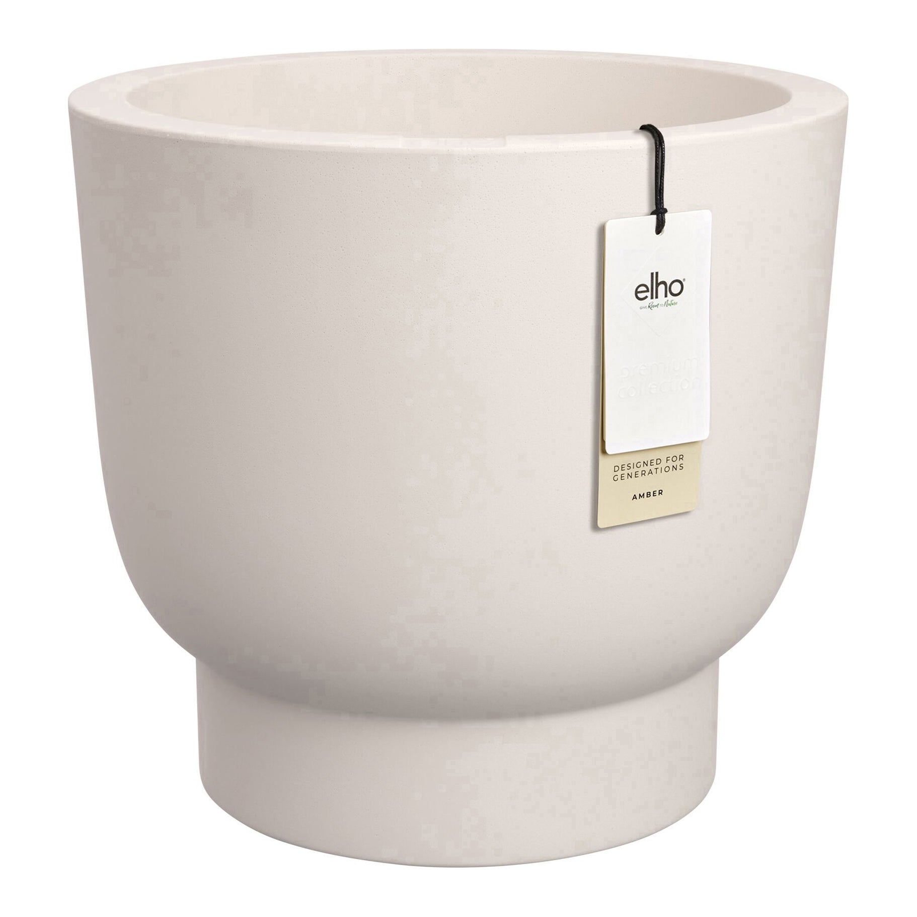 Elho Amber Grail 40 - Linnen wit - Ã 38 x H 36 cm - Binnen en Buiten - 100% gerecycled kunststof