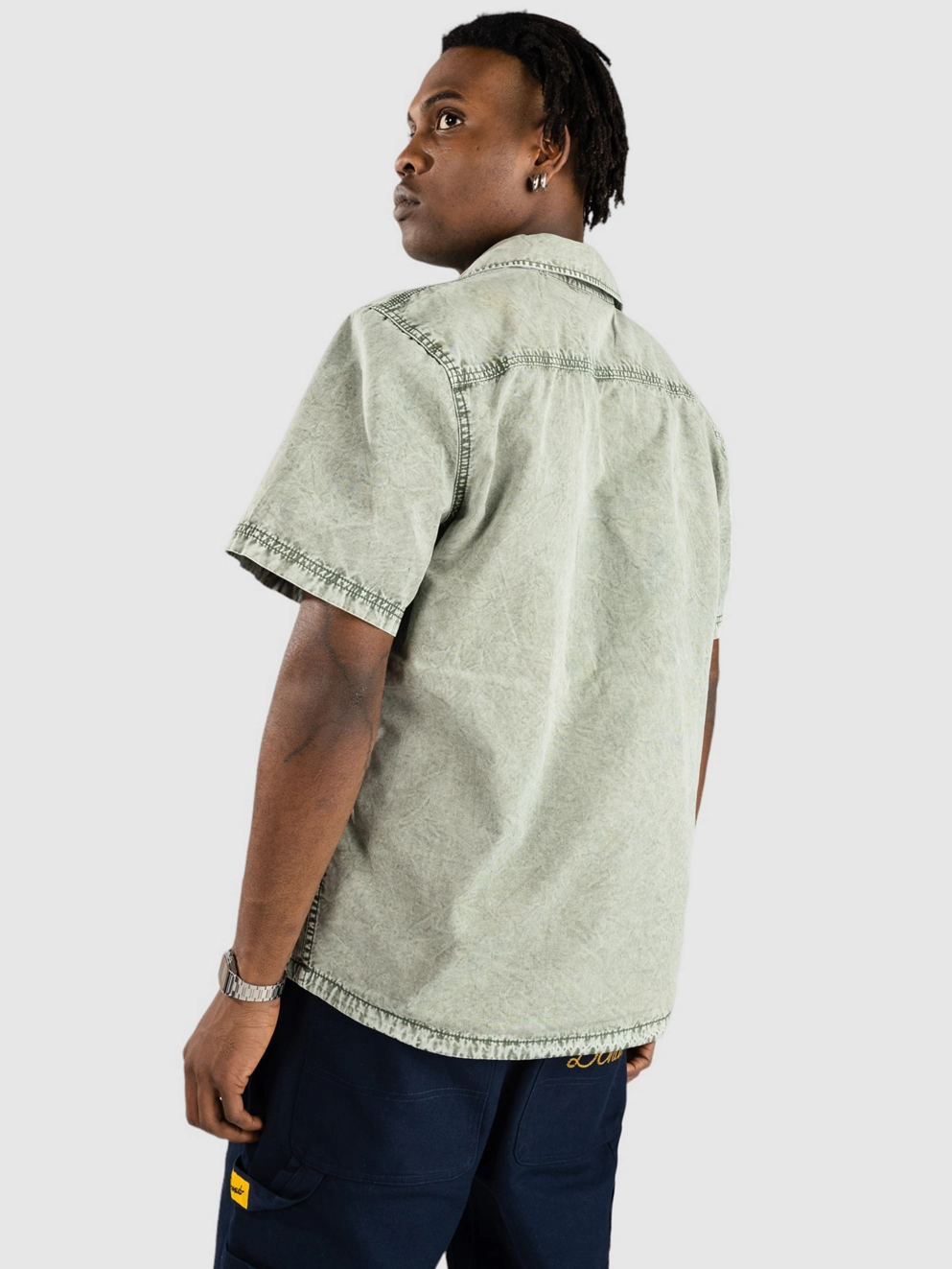 Dickies Newington Shirt dble dye/acid wash forest