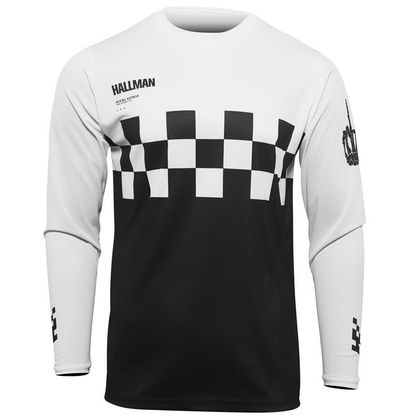 Maillot cross Thor HALLMAN DIFFER CHEQ BLACK WHITE 2025 - Noir
