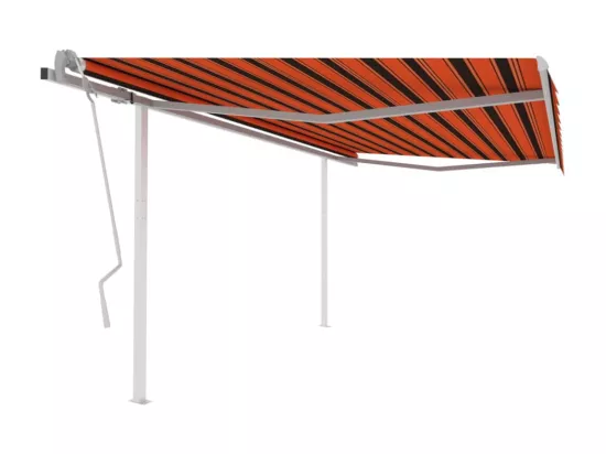 Auventanuel rétractable avec poteaux 4,5x3,5 Orangearron