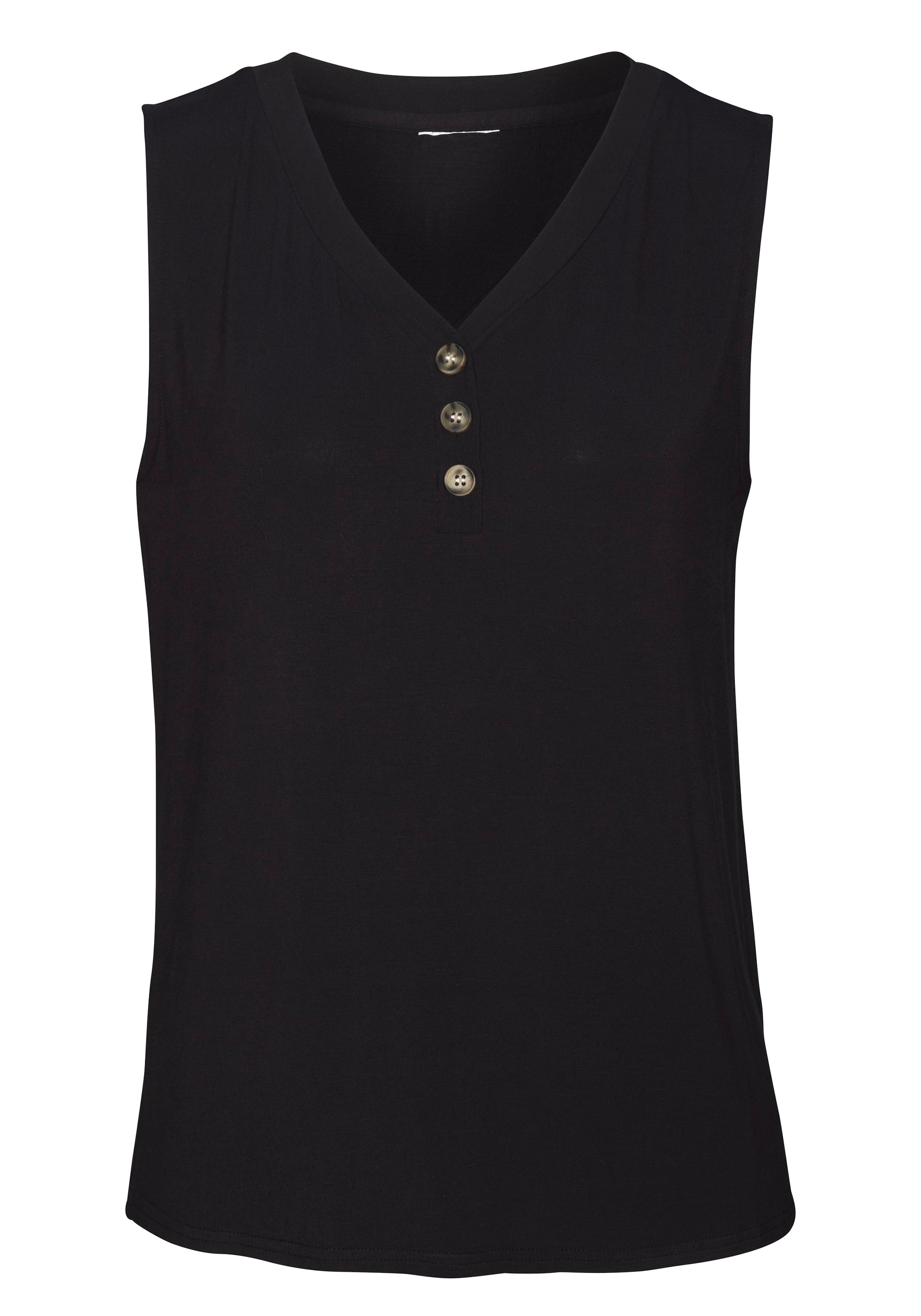 LASCANA Shirttop »mit Zierknöpfen in Hornoptik«, aus weichem Viskose-Stretch