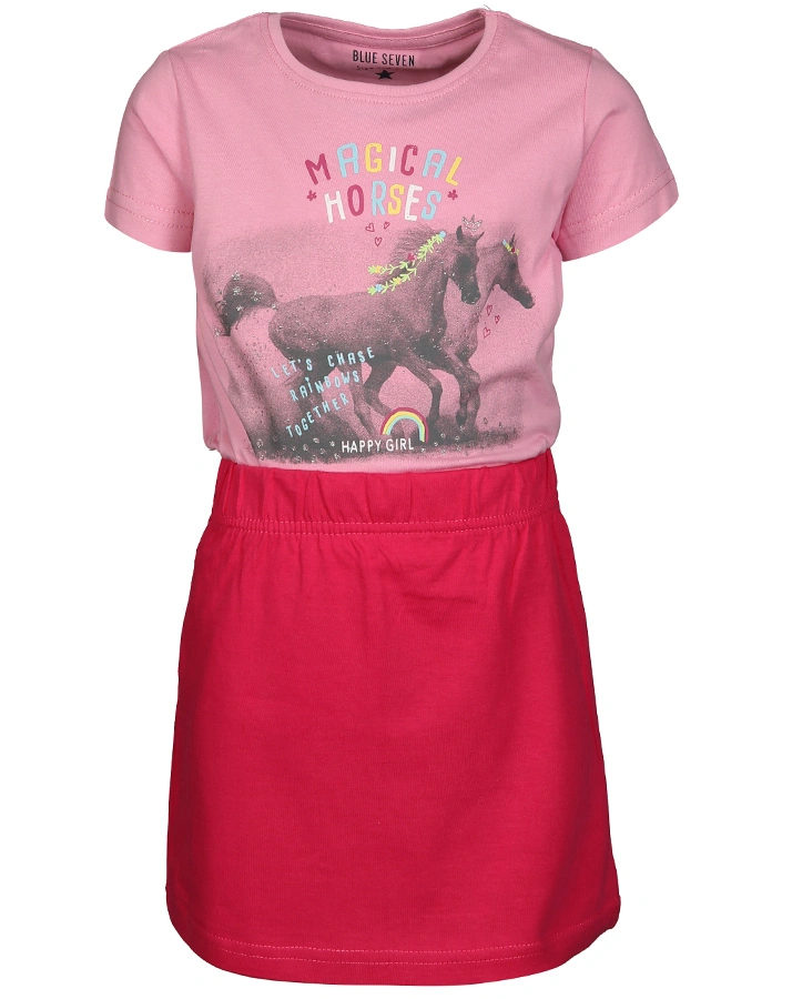T-Shirt MAGIC HORSES mit Rock in rosa/magenta