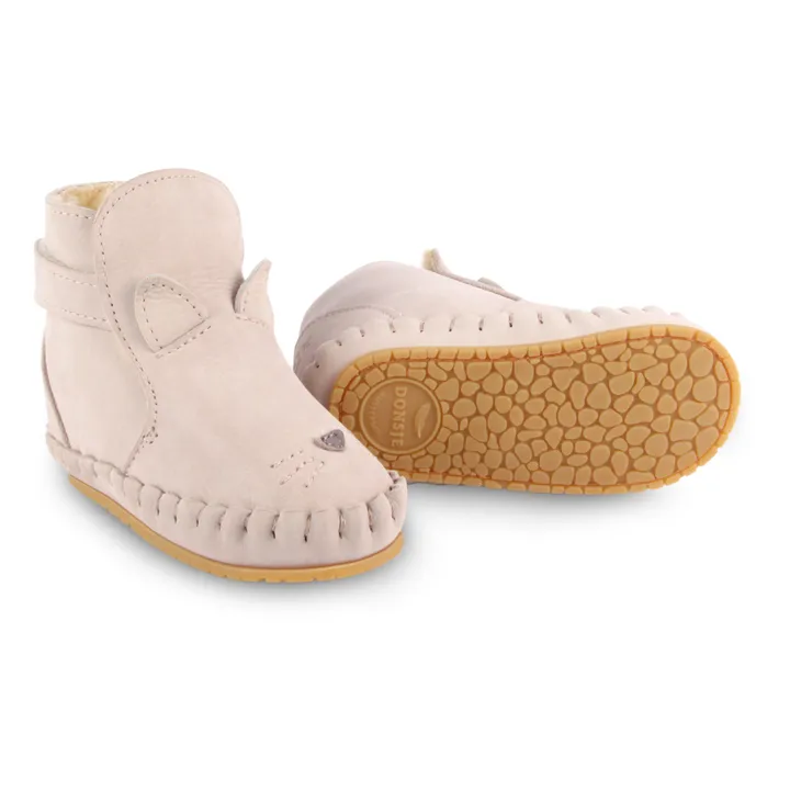 Donsje Chaussons Fourrés Chat Kapi | Rose