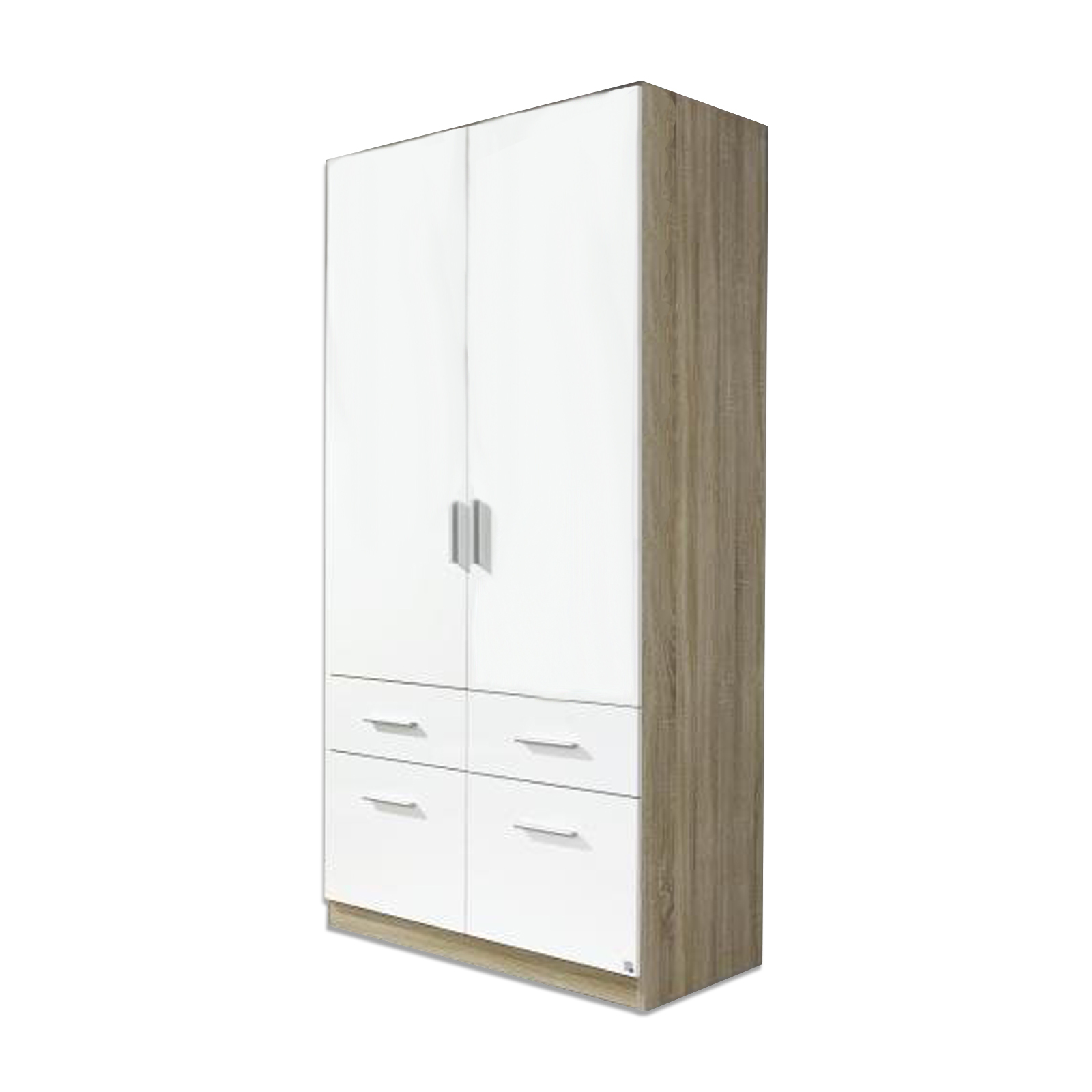 Kleiderschrank - Sonoma Eiche - weiß - 91 cm