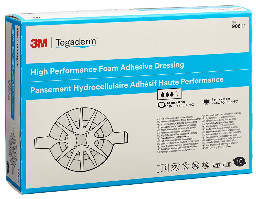 TEGADERM HP Schaumkompresse 6x7.6cm adhesive 10 Stk