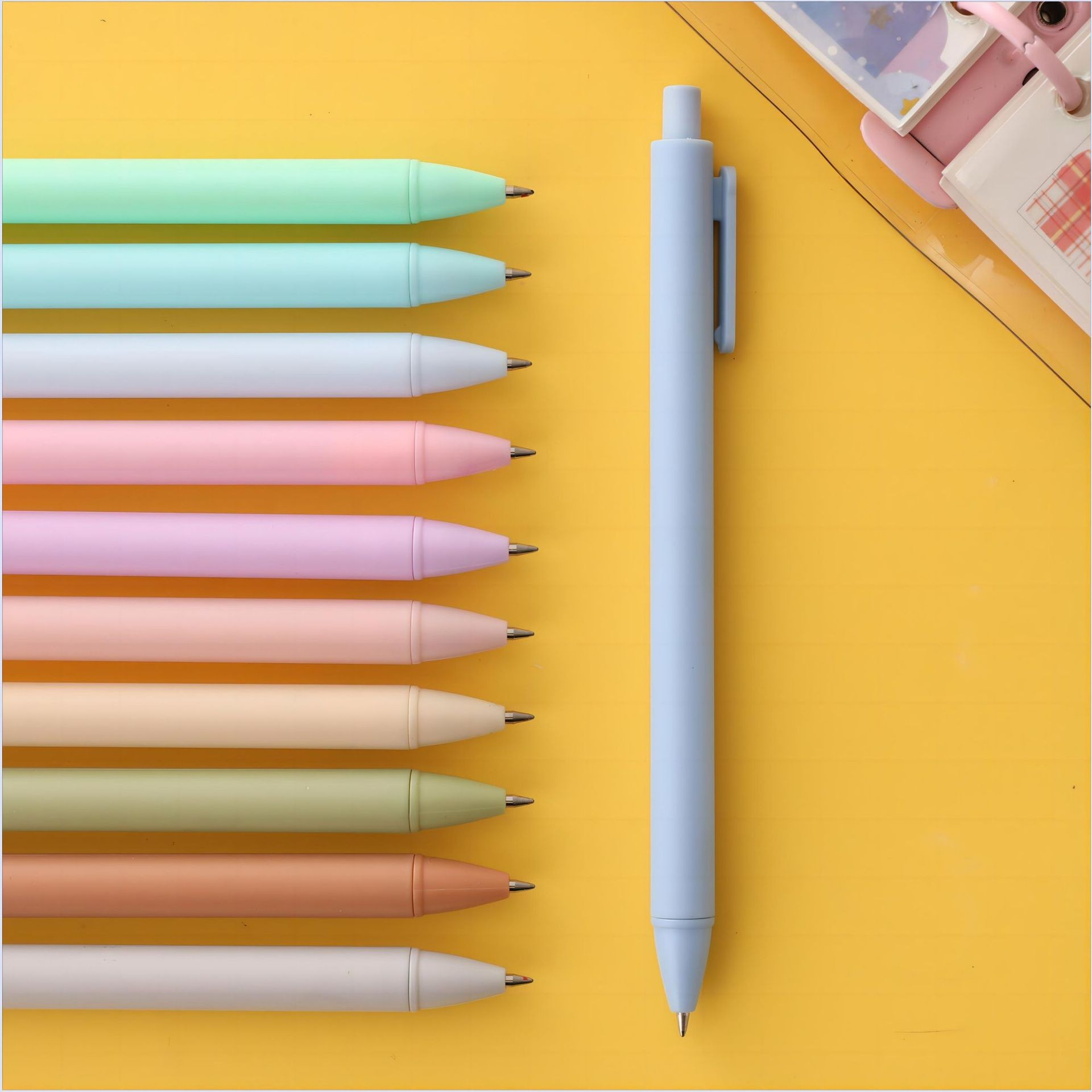 (10er Set) 0.5mm Druck Kugelschreiber Gel Pen Kuli Stift im Pastell Design - Assortiert