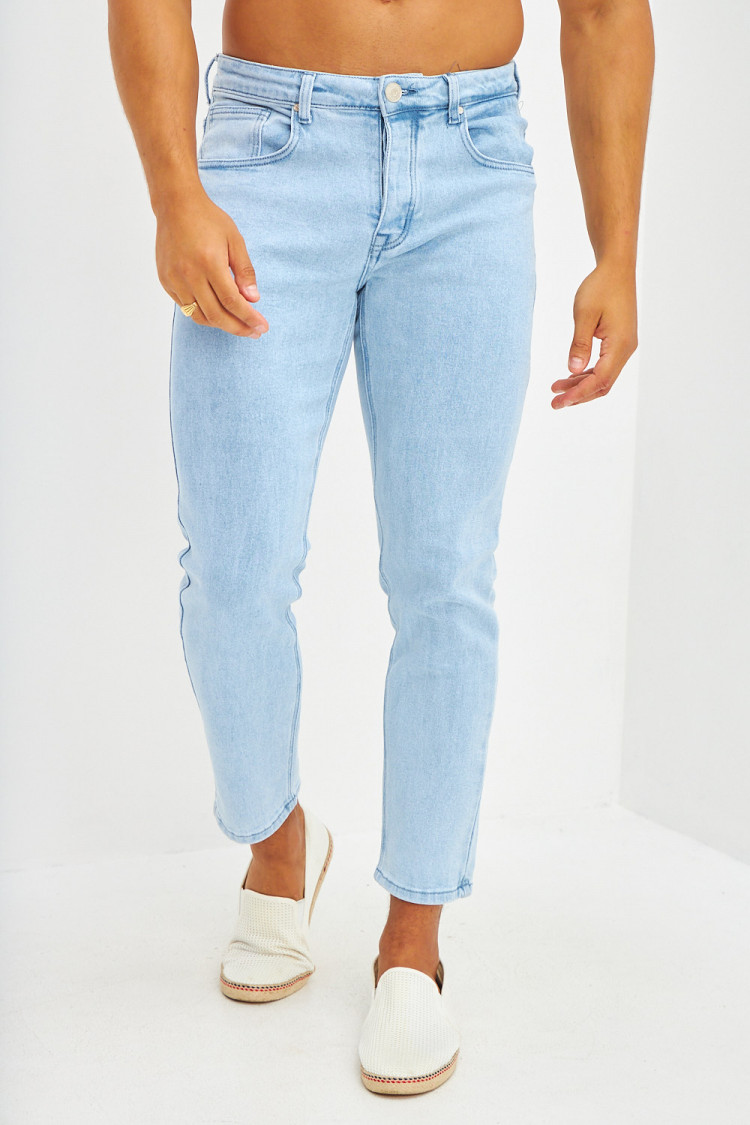 Jean slim uni bleu clair